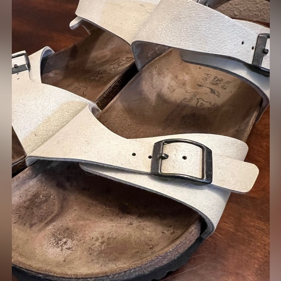 Birkenstock Birkis Cream/Champagne Sandals - Picture 6 of 13
